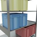 Grundregal, Fachbodenregal Stecksystem MULTIplus150, 2500 x 1300 x 800 mm (HxBxT), 6 Fachböden, Längenriegel, verzinkt