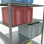 Grundregal, Fachbodenregal Stecksystem MULTIplus150, 3000 x 1300 x 800 mm (HxBxT), 7 Fachböden, Längenriegel, verzinkt