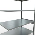 Anbauregal, Fachbodenregal Stecksystem MULTIplus150, 2500 x 1300 x 800 mm (HxBxT), 6 Fachböden, Längenriegel, verzinkt