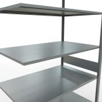 Anbauregal, Fachbodenregal Stecksystem MULTIplus150, 3000 x 1300 x 800 mm (HxBxT), 7 Fachböden, Längenriegel, verzinkt