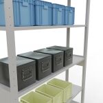 Grundregal, Fachbodenregal Stecksystem MULTIplus150, 2500 x 1300 x 300 mm (HxBxT), 6 Fachböden, Längenriegel, RAL 7035 lichtgrau