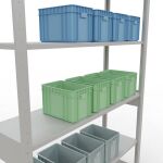 Grundregal, Fachbodenregal Stecksystem MULTIplus150, 2500 x 1300 x 400 mm (HxBxT), 6 Fachböden, Längenriegel, RAL 7035 lichtgrau