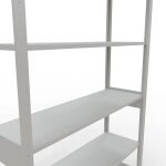 Grundregal, Fachbodenregal Stecksystem MULTIplus150, 2500 x 1300 x 400 mm (HxBxT), 6 Fachböden, Längenriegel, RAL 7035 lichtgrau