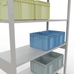 Grundregal, Fachbodenregal Stecksystem MULTIplus150, 2500 x 1300 x 500 mm (HxBxT), 6 Fachböden, Längenriegel, RAL 7035 lichtgrau