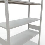 Grundregal, Fachbodenregal Stecksystem MULTIplus150, 3000 x 1300 x 500 mm (HxBxT), 7 Fachböden, Längenriegel, RAL 7035 lichtgrau
