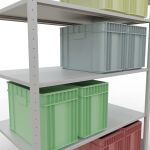 Grundregal, Fachbodenregal Stecksystem MULTIplus150, 2000 x 1300 x 800 mm (HxBxT), 5 Fachböden, Längenriegel, RAL 7035 lichtgrau