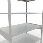 Grundregal, Fachbodenregal Stecksystem MULTIplus150, 2500 x 1300 x 800 mm (HxBxT), 6 Fachböden, Längenriegel, RAL 7035 lichtgrau