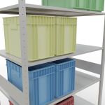 Grundregal, Fachbodenregal Stecksystem MULTIplus150, 3000 x 1300 x 800 mm (HxBxT), 7 Fachböden, Längenriegel, RAL 7035 lichtgrau