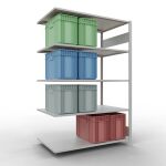 Anbauregal, Fachbodenregal Stecksystem MULTIplus150, 2000...