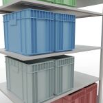 Anbauregal, Fachbodenregal Stecksystem MULTIplus150, 2000 x 1300 x 800 mm (HxBxT), 5 Fachböden, Längenriegel, RAL 7035 lichtgrau