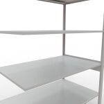 Anbauregal, Fachbodenregal Stecksystem MULTIplus150, 2500 x 1300 x 800 mm (HxBxT), 6 Fachböden, Längenriegel, RAL 7035 lichtgrau