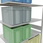 Anbauregal, Fachbodenregal Stecksystem MULTIplus150, 3000 x 1300 x 800 mm (HxBxT), 7 Fachböden, Längenriegel, RAL 7035 lichtgrau