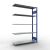 Anbauregal, Fachbodenregal Stecksystem MULTIplus150, 2000 x 1300 x 400 mm (HxBxT), 5 Fachböden, Längenriegel, RAL 5010 enzianblau/verzinkt