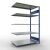 Anbauregal, Fachbodenregal Stecksystem MULTIplus150, 2000 x 1300 x 800 mm (HxBxT), 5 Fachböden, Längenriegel, RAL 5010 enzianblau/verzinkt