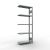 Anbauregal, Fachbodenregal Stecksystem MULTIplus250, 2000 x 750 x 300 mm (HxBxT), 5 Fachböden, Längenriegel, verzinkt