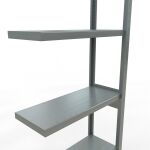 Anbauregal, Fachbodenregal Stecksystem MULTIplus250, 2500 x 750 x 300 mm (HxBxT), 6 Fachböden, Längenriegel, verzinkt