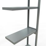 Anbauregal, Fachbodenregal Stecksystem MULTIplus250, 3000 x 750 x 300 mm (HxBxT), 7 Fachböden, Längenriegel, verzinkt