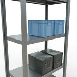 Grundregal, Fachbodenregal Stecksystem MULTIplus250, 2000 x 750 x 400 mm (HxBxT), 5 Fachböden, Längenriegel, verzinkt