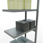 Anbauregal, Fachbodenregal Stecksystem MULTIplus250, 2500 x 750 x 400 mm (HxBxT), 6 Fachböden, Längenriegel, verzinkt