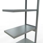 Anbauregal, Fachbodenregal Stecksystem MULTIplus250, 2500 x 750 x 400 mm (HxBxT), 6 Fachböden, Längenriegel, verzinkt