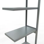 Anbauregal, Fachbodenregal Stecksystem MULTIplus250, 3000 x 750 x 400 mm (HxBxT), 7 Fachböden, Längenriegel, verzinkt