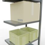 Anbauregal, Fachbodenregal Stecksystem MULTIplus250, 2000 x 750 x 500 mm (HxBxT), 5 Fachböden, Längenriegel, verzinkt