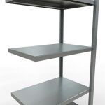 Anbauregal, Fachbodenregal Stecksystem MULTIplus250, 2000 x 750 x 500 mm (HxBxT), 5 Fachböden, Längenriegel, verzinkt