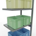 Anbauregal, Fachbodenregal Stecksystem MULTIplus250, 2500 x 750 x 500 mm (HxBxT), 6 Fachböden, Längenriegel, verzinkt