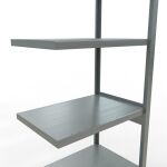 Anbauregal, Fachbodenregal Stecksystem MULTIplus250, 2500 x 750 x 500 mm (HxBxT), 6 Fachböden, Längenriegel, verzinkt