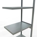 Anbauregal, Fachbodenregal Stecksystem MULTIplus250, 3000 x 750 x 500 mm (HxBxT), 7 Fachböden, Längenriegel, verzinkt