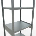 Grundregal, Fachbodenregal Stecksystem MULTIplus250, 3000 x 750 x 600 mm (HxBxT), 7 Fachböden, Längenriegel, verzinkt