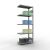 Anbauregal, Fachbodenregal Stecksystem MULTIplus250, 2000 x 750 x 600 mm (HxBxT), 5 Fachböden, Längenriegel, verzinkt