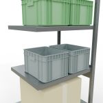 Anbauregal, Fachbodenregal Stecksystem MULTIplus250, 2500 x 750 x 600 mm (HxBxT), 6 Fachböden, Längenriegel, verzinkt