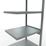 Anbauregal, Fachbodenregal Stecksystem MULTIplus250, 2500 x 750 x 600 mm (HxBxT), 6 Fachböden, Längenriegel, verzinkt