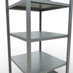Grundregal, Fachbodenregal Stecksystem MULTIplus250, 2000 x 750 x 800 mm (HxBxT), 5 Fachböden, Längenriegel, verzinkt