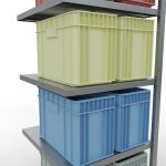 Anbauregal, Fachbodenregal Stecksystem MULTIplus250, 2000 x 750 x 800 mm (HxBxT), 5 Fachböden, Längenriegel, verzinkt