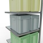 Anbauregal, Fachbodenregal Stecksystem MULTIplus250, 2500 x 750 x 800 mm (HxBxT), 6 Fachböden, Längenriegel, verzinkt