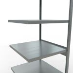 Anbauregal, Fachbodenregal Stecksystem MULTIplus250, 2500 x 750 x 800 mm (HxBxT), 6 Fachböden, Längenriegel, verzinkt