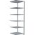 Anbauregal, Fachbodenregal Stecksystem MULTIplus250, 2500 x 750 x 800 mm (HxBxT), 6 Fachböden, Längenriegel, verzinkt