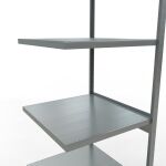 Anbauregal, Fachbodenregal Stecksystem MULTIplus250, 3000 x 750 x 800 mm (HxBxT), 7 Fachböden, Längenriegel, verzinkt