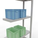 Anbauregal, Fachbodenregal Stecksystem MULTIplus250, 2000 x 750 x 300 mm (HxBxT), 5 Fachböden, Längenriegel, RAL 7035 lichtgrau