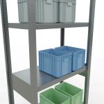 Grundregal, Fachbodenregal Stecksystem MULTIplus250, 2500 x 750 x 400 mm (HxBxT), 6 Fachböden, Längenriegel, RAL 7035 lichtgrau