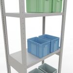 Grundregal, Fachbodenregal Stecksystem MULTIplus250, 3000 x 750 x 400 mm (HxBxT), 7 Fachböden, Längenriegel, RAL 7035 lichtgrau