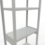 Grundregal, Fachbodenregal Stecksystem MULTIplus250, 3000 x 750 x 400 mm (HxBxT), 7 Fachböden, Längenriegel, RAL 7035 lichtgrau