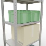 Grundregal, Fachbodenregal Stecksystem MULTIplus250, 2000 x 750 x 500 mm (HxBxT), 5 Fachböden, Längenriegel, RAL 7035 lichtgrau