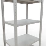 Grundregal, Fachbodenregal Stecksystem MULTIplus250, 2000 x 750 x 500 mm (HxBxT), 5 Fachböden, Längenriegel, RAL 7035 lichtgrau