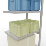 Anbauregal, Fachbodenregal Stecksystem MULTIplus250, 2500 x 750 x 500 mm (HxBxT), 6 Fachböden, Längenriegel, RAL 7035 lichtgrau