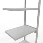 Anbauregal, Fachbodenregal Stecksystem MULTIplus250, 3000 x 750 x 500 mm (HxBxT), 7 Fachböden, Längenriegel, RAL 7035 lichtgrau