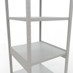 Grundregal, Fachbodenregal Stecksystem MULTIplus250, 3000 x 750 x 600 mm (HxBxT), 7 Fachböden, Längenriegel, RAL 7035 lichtgrau