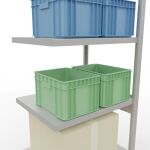 Anbauregal, Fachbodenregal Stecksystem MULTIplus250, 2500 x 750 x 600 mm (HxBxT), 6 Fachböden, Längenriegel, RAL 7035 lichtgrau